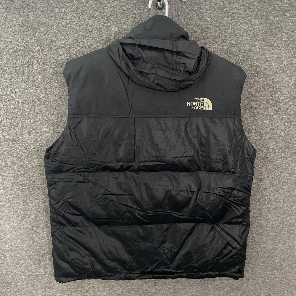 The North Face Nuptse Vest Mens XL Black‎ 700 Fill Down Puffer Hooded Full Zip